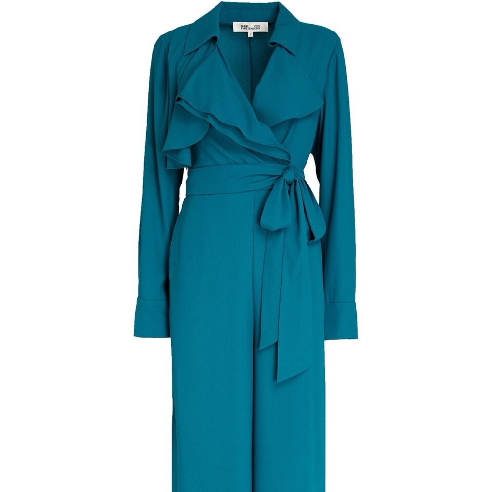 Gorgeous Green Diane Von Furstenberg Wrap Jumpsuit